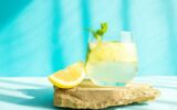 Fresh detox drink with cucumber and lemon slices