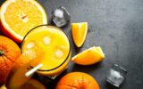 Fresh orange juice and orange