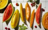 Fresh organic watermelon and melon
