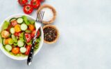 Fresh salad with tomato and cucumber