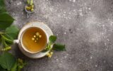 Healthy hot linden tea in cup