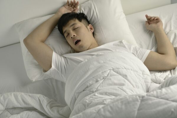 Man sleeping and snoring