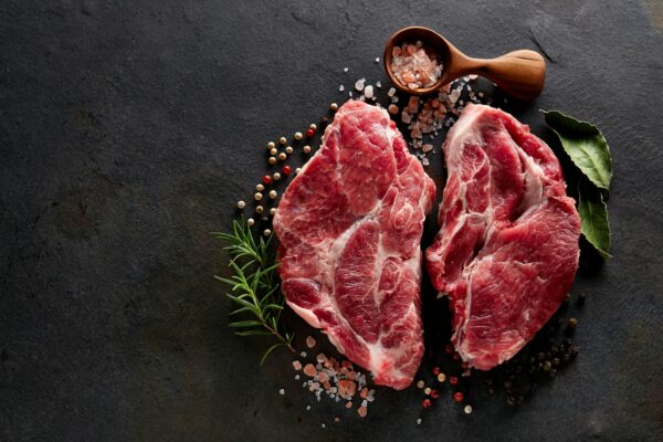 Pork meat with herbs and spices