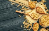 Various pasta on spoons