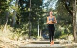Woman Running In Park At Summer Day