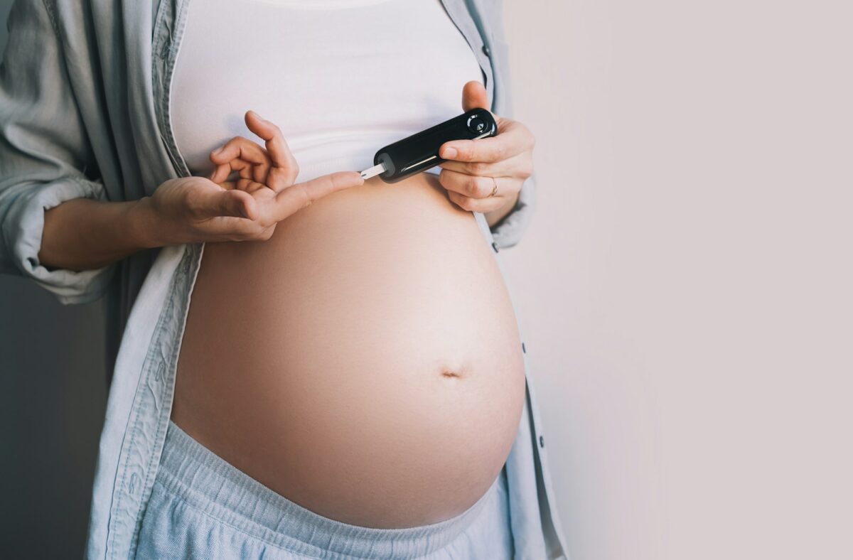 Gestational diabetes test during pregnancy.