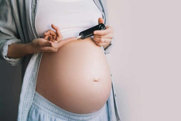 Gestational diabetes test during pregnancy.
