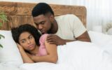 Hot black man touching his angry woman