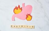 Stomach on fire. Concept of gastritis and stomach ulcers.