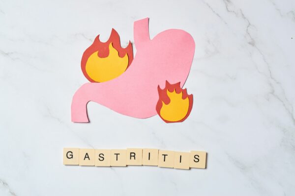 Stomach on fire. Concept of gastritis and stomach ulcers.