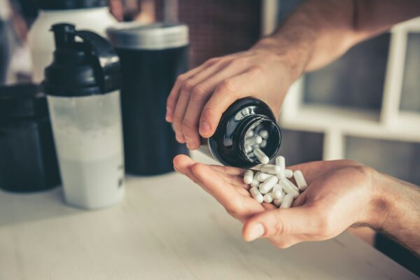 Man with sport nutrition