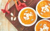 Cream of pumpkin soup or souffle. Thanksgiving Day.