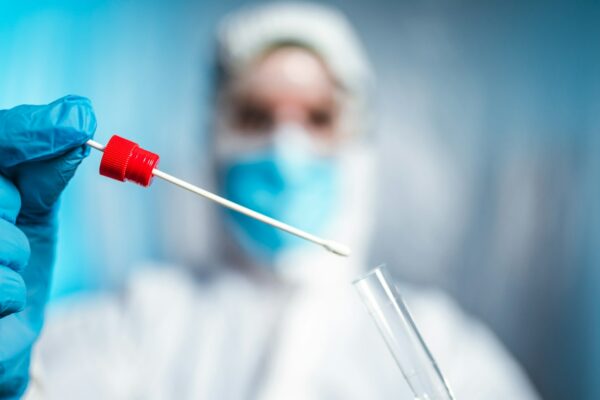Doctor in Covid Suit is Making Swab Test Covid