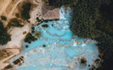 Saturnia thermal pool, Tuscany Italy. The thermal sulphurous water of Saturnia