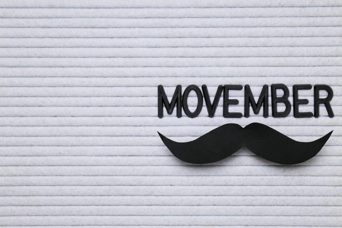 The inscription "Movember" in black letters on a light background